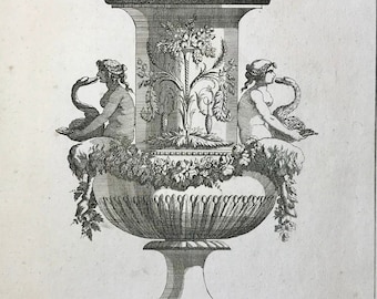 3 gravures. Ontwerpen voor vazen van Jean-Louis Prieur (1732-95). Frans. Eind 18e eeuw.  Afmeting: 32,5 x 26 cm.