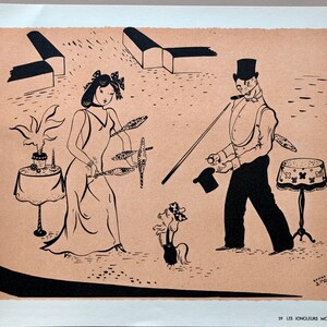 Les Jongleurs. Kolorowa litografia z Parorama Du Cirque autorstwa Serge'a. Jedna z zaledwie 1000 wyprodukowanych w 1944 r. Rozmiar: 23,8 x 29,7 cm.