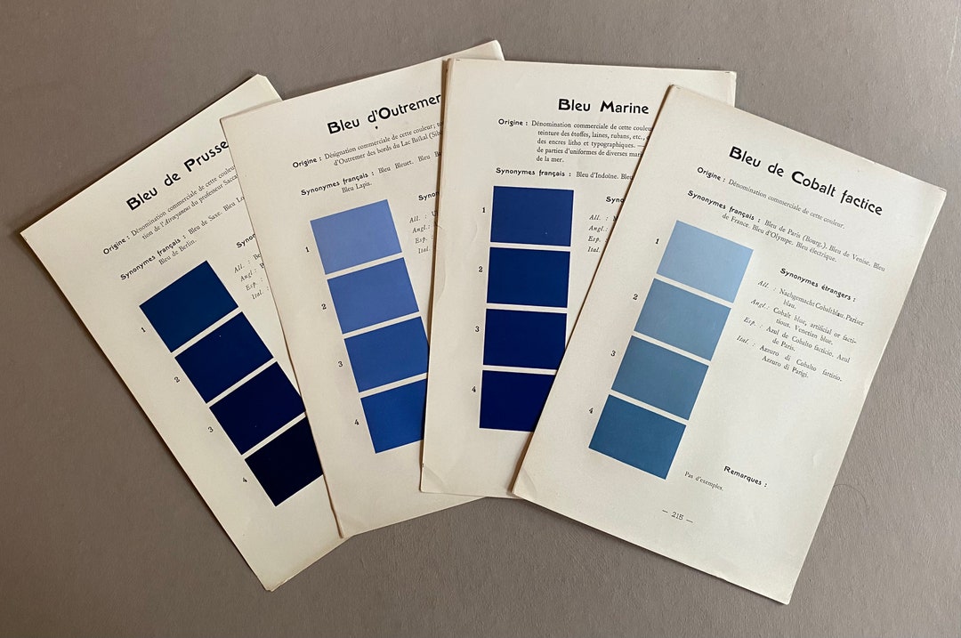 Blue. Colour Charts. Four Plates From Le Repetoire Des Planches by ...