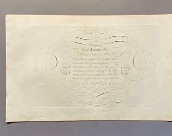 May include: A black and white calligraphic inscription on a white paper background. The inscription reads "An Epigram On the Ancient Poets - By Erasmus Darwin." The text continues with a poem about the poets. The date 1792 is written at the bottom of the page.