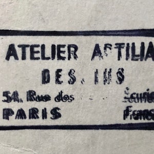 An Original Textile Design for Upholstery. Very Large. Hand painted. From The Atelier Artilia, Paris. 1960’s. Size: 85 x 70 cms image 8