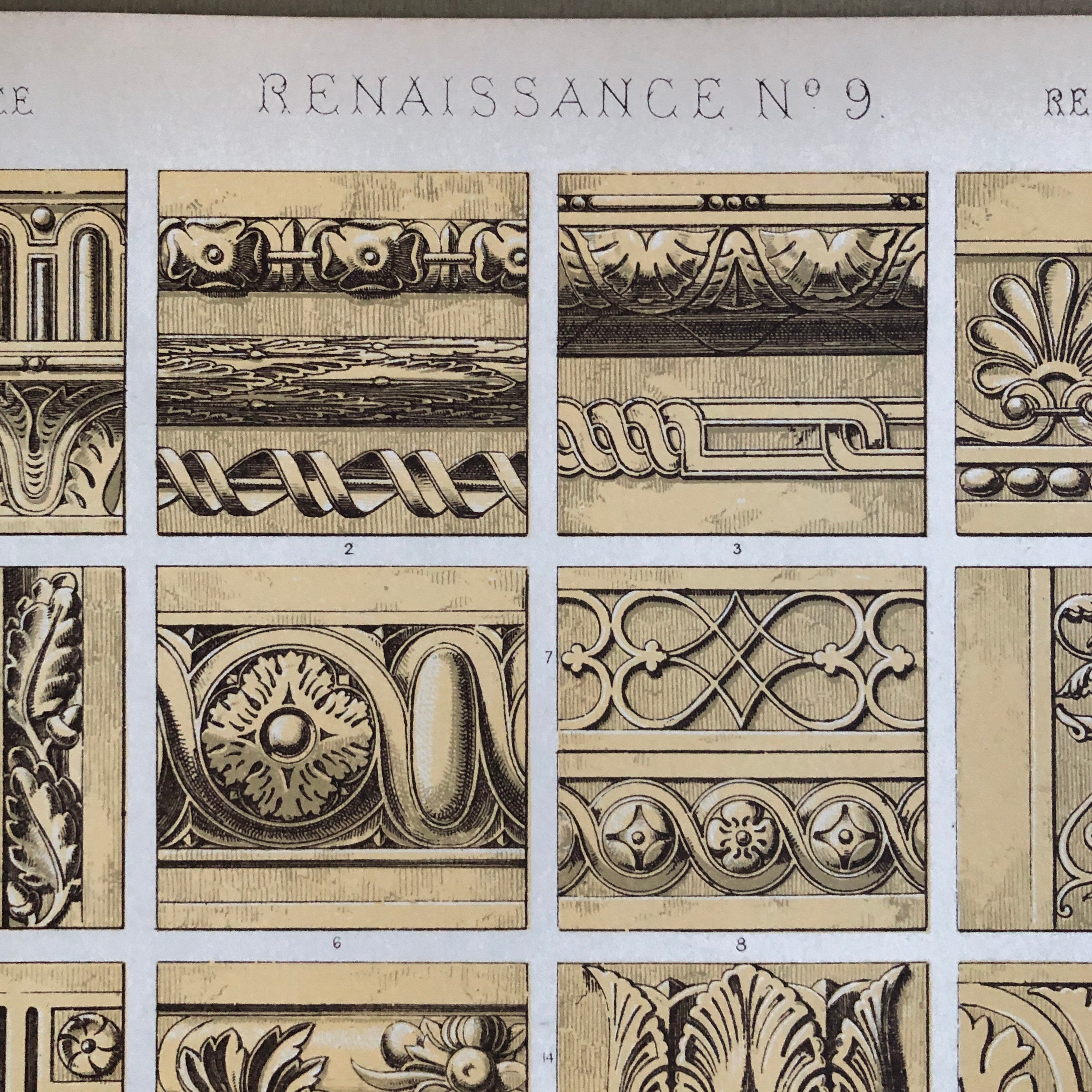 Renaissance Ornament. Nos. 1, 2, 3, 8 and 9. Five Antique Plates