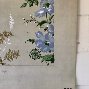 An Original Textile Design for Upholstery. Very Large. Hand painted. From The Atelier Artilia, Paris. 1960’s. Size: 85 x 70 cms image 5