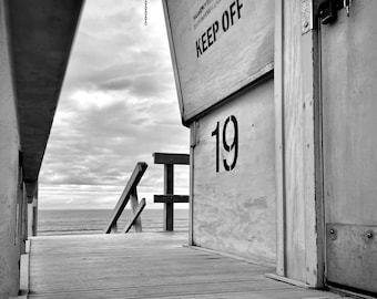 Hermosa Beach Print / California Lifeguard Tower Art / Black & White Beach Photography / Coastal Wall Art / Pacific Ocean Print / South Bay