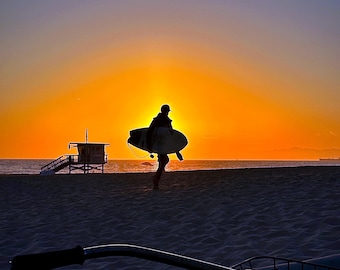 Surfboard at Sunset. - Etsy
