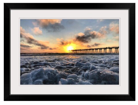 Hermosa Beach Pier Sunset Photography Print. California