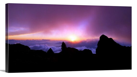 Mount Haleakala Maui Hawaii Sunset Photography Print. Mountain Cloud Fine  Art Photo Above the White Clouds Pink Purple Rainbow Sky Image 