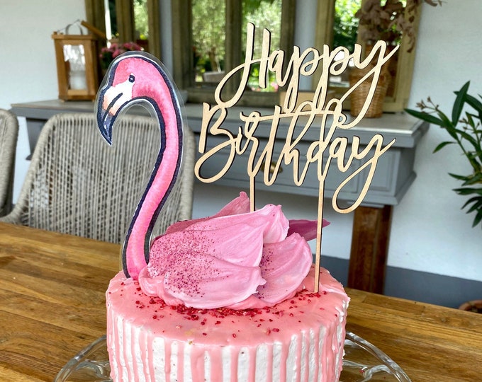 Flamingo cake topper