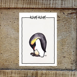Postkarte Pinguin