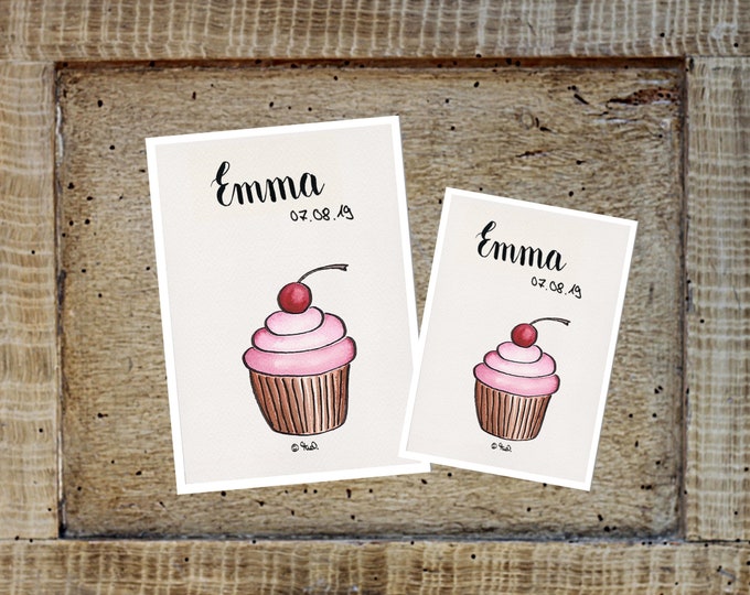 U booklet/travel/vaccination card cover cupcake