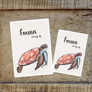U boekje/reis/vaccinatiekaart hoes schildpad