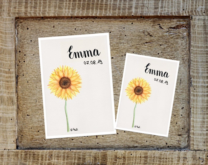 U booklet/travel/vaccination card cover sunflower