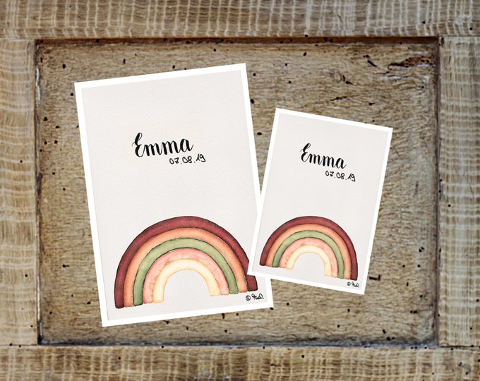 U booklet/travel/vaccination card cover Rainbow Emma