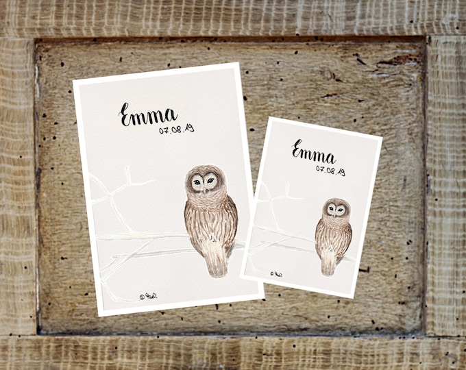 U booklet/travel/vaccination card cover owl