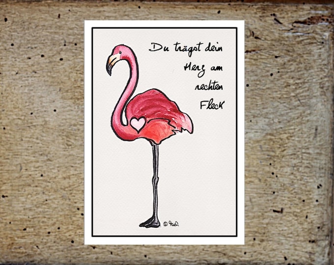 Postcard flamingo
