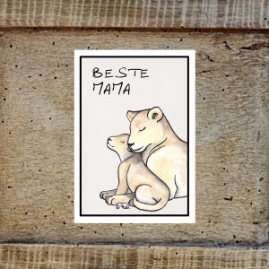 Carte postale maman lion