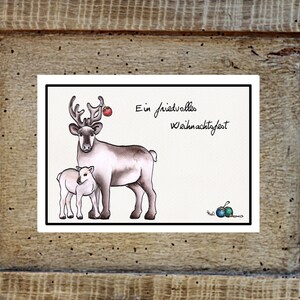 Weihnachtskarte Rentiere