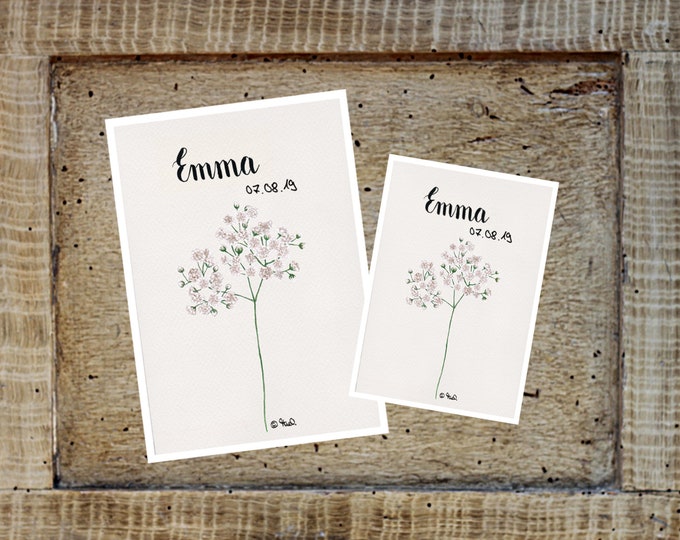 U-booklet/travel/vaccination card cover Gypsophila