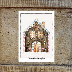 Carte postale maison en pain d'épice