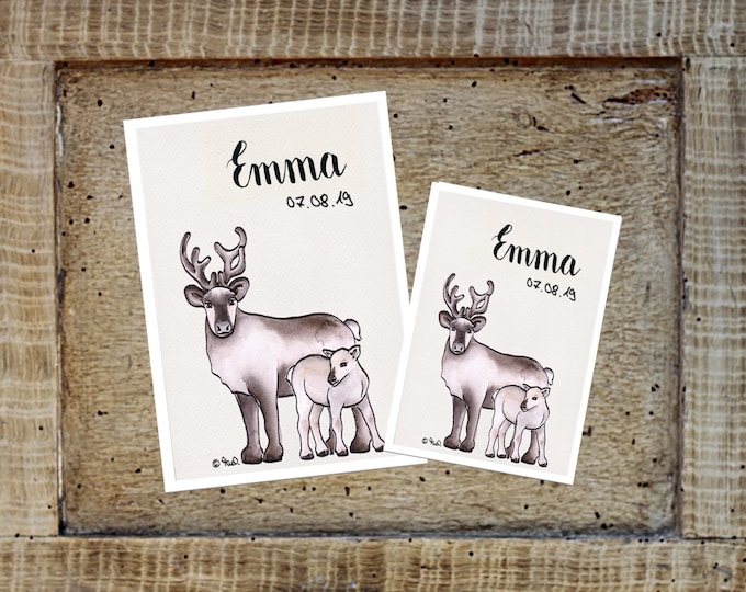 U booklet/travel/vaccination card cover reindeer