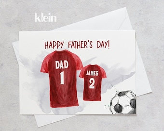 Personalised Football Shirts Father's Day Card