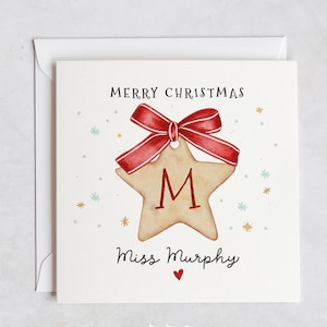 Tarjeta de Navidad para profesores, tarjeta personalizada para profesores, para mi profesor, regalos de Navidad personalizados para profesores