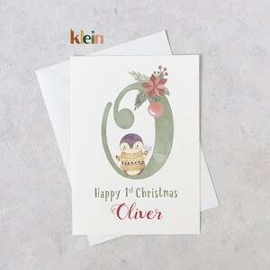 Joyeux 1er Noël, 1ère carte de Noël, 1ère carte de Noël de bébé, 1ère carte de Noël personnalisée, 1ère carte de Noël de bébé