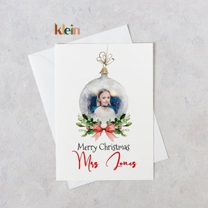 Biglietto di Natale per insegnante, regalo di Natale per maestra d'asilo, biglietto personalizzato per assistente didattico