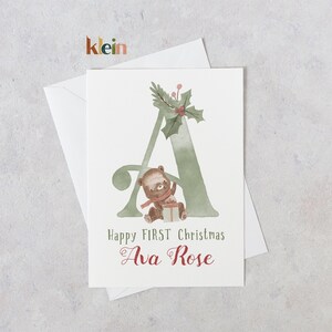 Feliz 1a tarjeta de Navidad, 1a tarjeta de Navidad, Primera tarjeta de bebé de Navidad, Tarjeta de Navidad personalizada, Primera tarjeta de Navidad del bebé