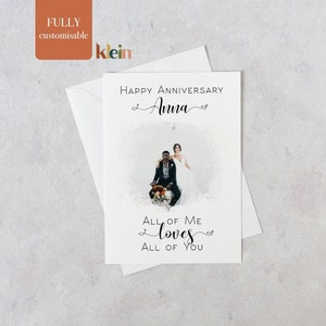Personalised Happy Anniversary card, Happy Anniversary card, All of me loves all of you, Wedding anniversary card, Card for Her Wife Partner