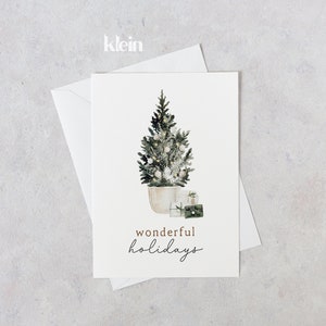 Weihnachtsbaum Karte, Minimalistische Weihnachtskarte, Einfache Weihnachtskarte, Wunderbare Feiertage Karte, Festliche Karte