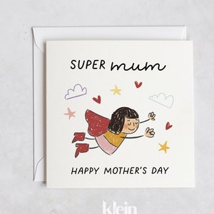 Tarjeta Super Mamá, Tarjeta Feliz Día de las Madres, Tarjeta Especial para el Día de las Madres, Tarjeta personalizada del Día de la Madre