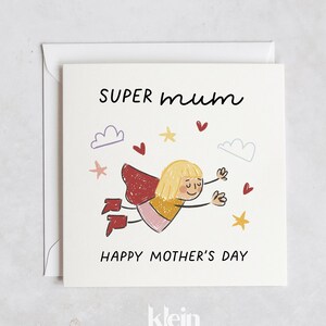 Carte super maman, carte de fête des mères heureuse, carte spéciale pour la fête des mères, carte personnalisée de fête des mères
