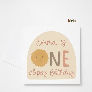 Personalisierte 1. Geburtstagskarte, Mädchen 1. Geburtstagskarte, Happy First Birthday Karte, Tochter erster Geburtstag