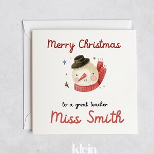Weihnachtskarte für Lehrer, personalisierte Karte für Lehrer, Lehrer Weihnachtskarte, personalisierte Lehrer Weihnachtsgeschenke, Weihnachtskarte