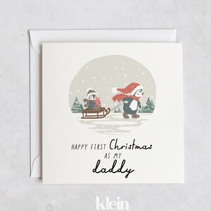 Buon primo Natale come mio papà, cartolina di Natale per papà, prima cartolina di Natale del bambino a papà, neonato a papà, cartolina di Natale nuovo papà