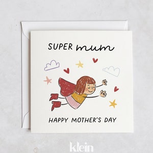 Tarjeta Super Mamá, Tarjeta Feliz Día de las Madres, Tarjeta Especial para el Día de las Madres, Tarjeta personalizada del Día de la Madre
