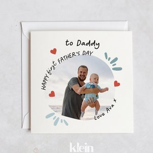 Eerste Vaderdagkaart, gepersonaliseerde 1e Vaderdagkaart, fotokaart,