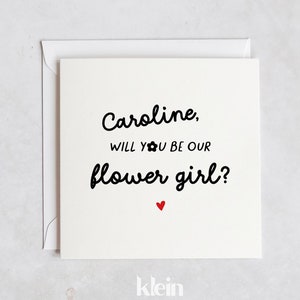 Tarjeta de propuesta para niña de las flores, regalo de papelería de boda único, tarjeta de niña de las flores personalizada, tarjeta de propuesta