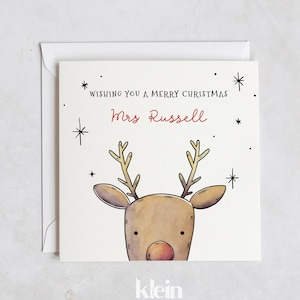 Carte de Noël pour professeur, Carte personnalisée pour professeur, À mon professeur, Cadeaux de Noël personnalisés pour professeur