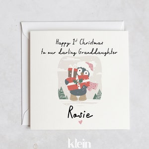 Granddaughter 1st Christmas Card, Daughter Christmas Card , Pink Girl Christmas Card, Niece Christmas Card, First Christmas
