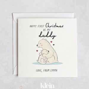 Buon primo Natale come mio papà, cartolina di Natale per papà, prima cartolina di Natale del bambino a papà, neonato a papà, cartolina di Natale nuovo papà