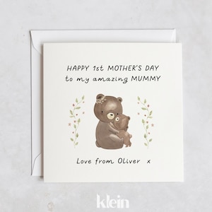 Feliz primeiro dia das mães para minha incrível mamãe, cartão personalizado para o dia das mães, cartão para mamãe pela primeira vez