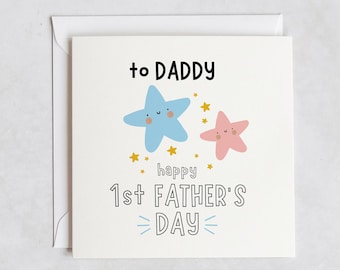Personalised First Father's Day Card, Happy 1st Father's Day Card, Card for Daddy, New Dad Card From Baby, Cute Father's Day Card