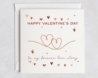 Romantic Hearts Valentine's Day Card, Love Story Message