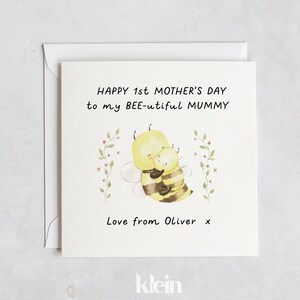 Bonne première fête des mères à ma belle maman ABEILLE, carte de fête des mères personnalisée, à ma belle maman