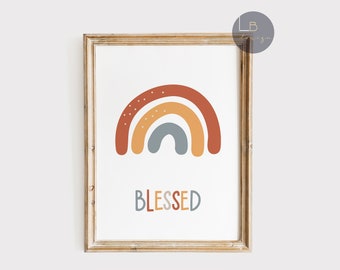 Stampa per cameretta dei bambini "Blessed Rainbow", arredamento boho