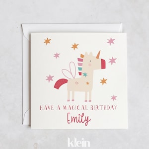Biglietto di compleanno personalizzato per il 2°, 3° e 4° compleanno, Biglietto di compleanno per ragazze, Biglietto di compleanno per unicorno, Biglietto di compleanno per nipote e figlia