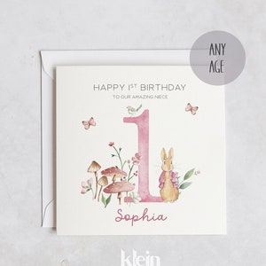 Personalisierte 1. Geburtstagskarte, Mädchen 1. Geburtstagskarte, alles Gute zum ersten Geburtstagskarte, Nichte erster Geburtstag