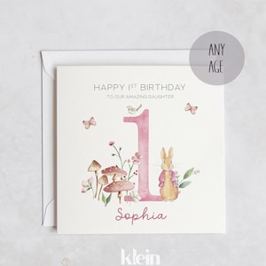 Personalisierte 1. Geburtstagskarte, Mädchen 1. Geburtstagskarte, alles Gute zum ersten Geburtstagskarte, Tochter zum ersten Geburtstag